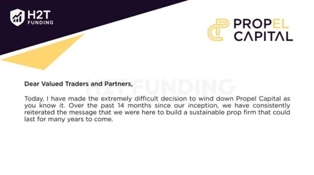 Propel Capital announced the shutdown just 14 months after launch
